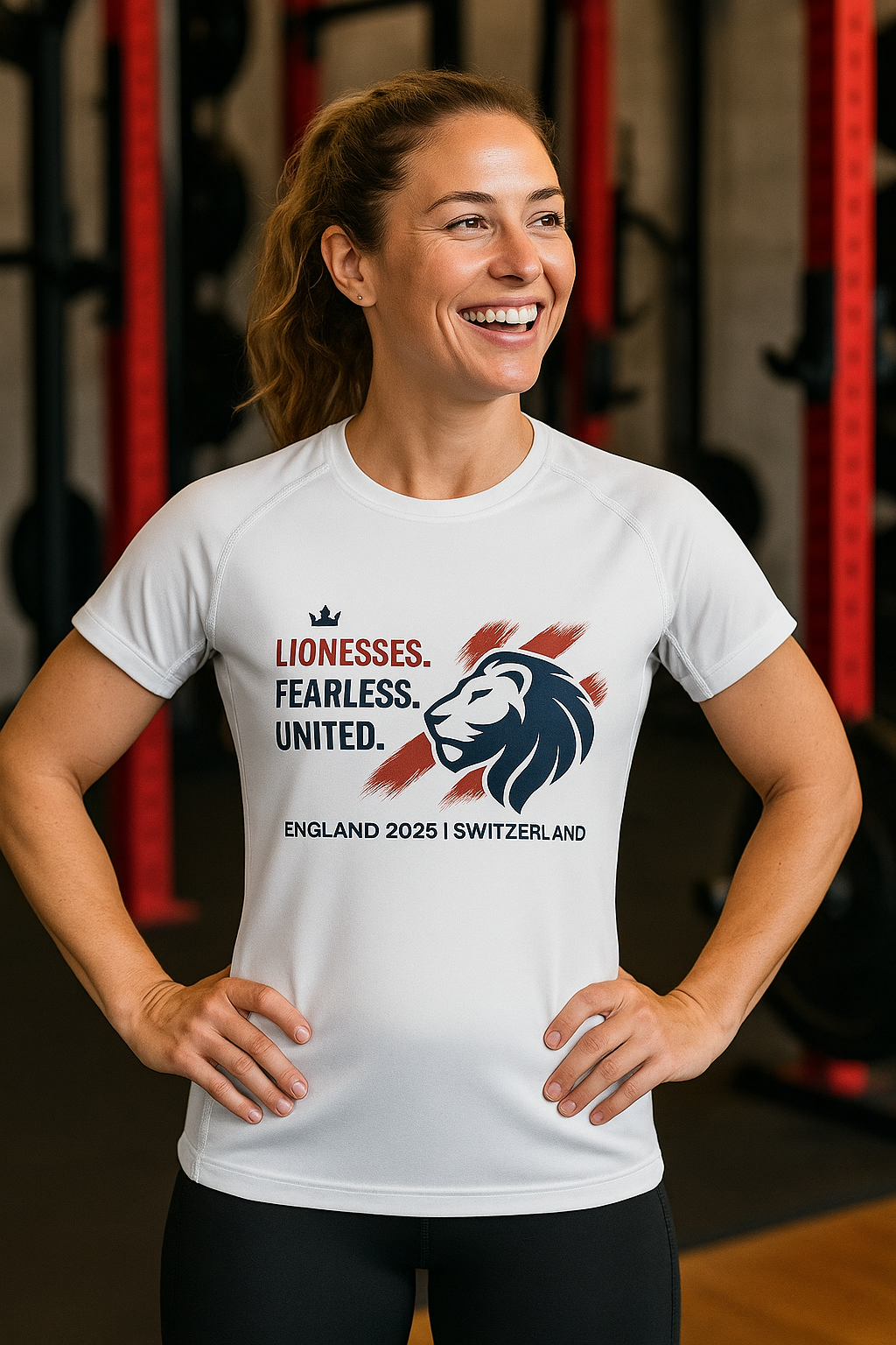 Lionesses Women’s TriDri® Performance T-Shirt Euro 2025, England Football Training Tee, Moisture-Wicking Gym Top, Soccer Fan Activewear,