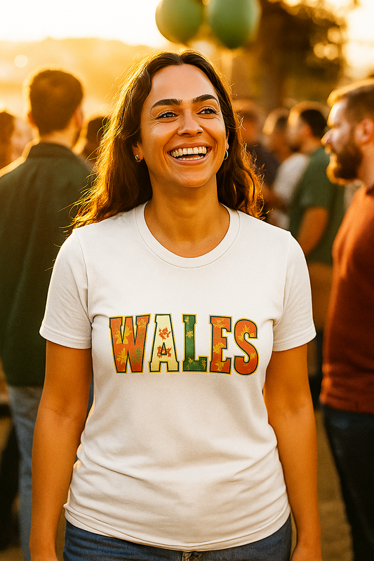 Wales Women’s T-Shirt, Floral WALES tshirt, Welsh Supporters Tee, Cymru Gift Idea, Retro Heritage Shirt, Euros 2025, Wales supporter tee,